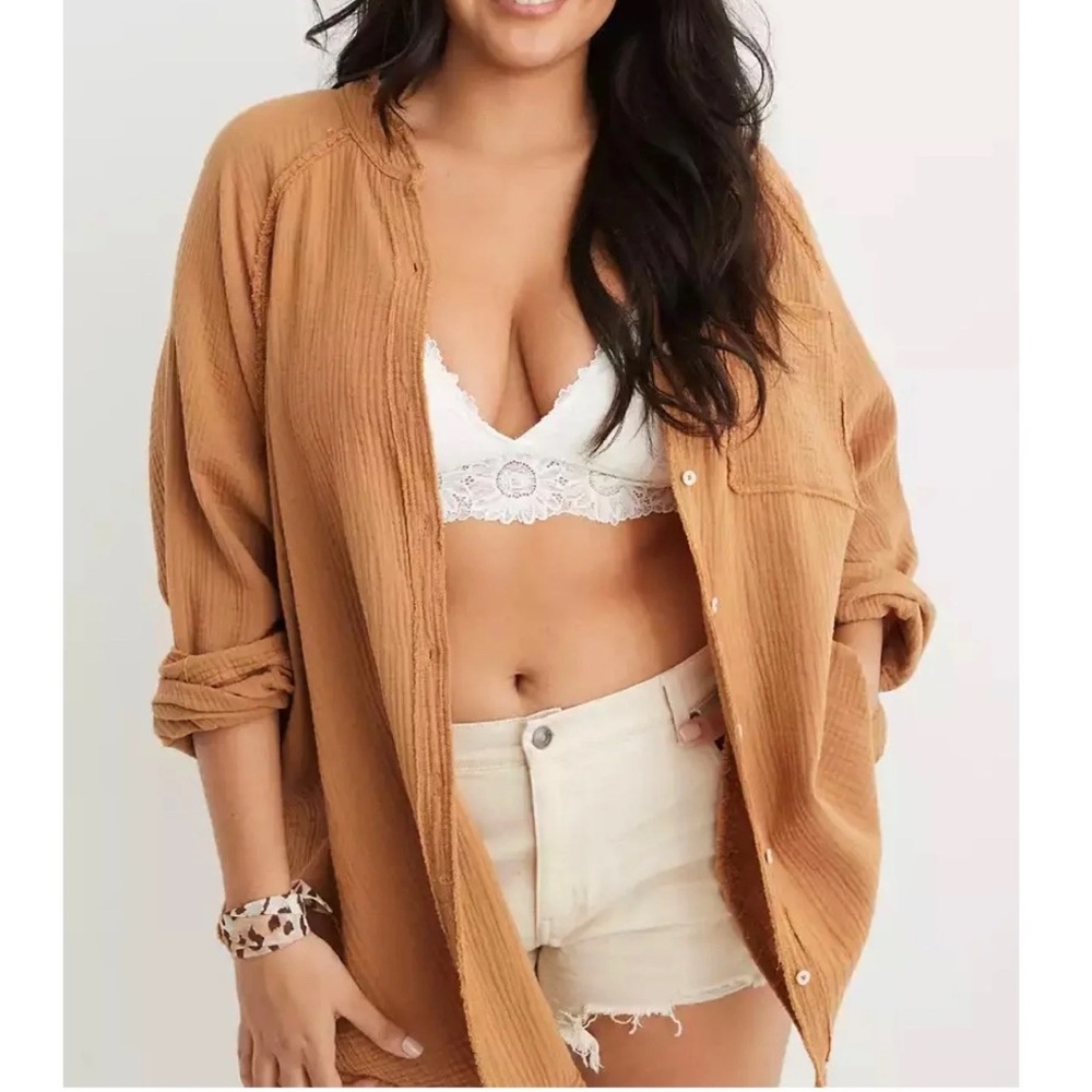 Aerie Pool to Party Button-Up Top